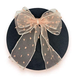 HAIRSTORY Long Tail Chiffon Bow Knot Pin Curl Clip (#21)