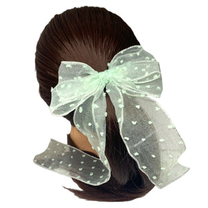 HAIRSTORY Long Tail Chiffon Bow Knot Pin Curl Clip (#21)