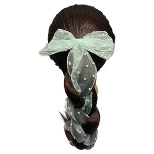 HAIRSTORY Long Tail Chiffon Bow Knot Pin Curl Clip (#21)