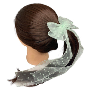 HAIRSTORY Long Tail Chiffon Bow Knot Pin Curl Clip (#21)