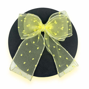 HAIRSTORY Long Tail Chiffon Bow Knot Pin Curl Clip (#21)