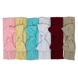 HAIRSTORY Cotton Spandex Bow Knot Baby Toddler Turban Headband (#3010)