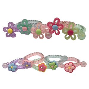 HAIRSTORY Flower Telephone Wire Spiral Coil Pony Hair Tie (#23)