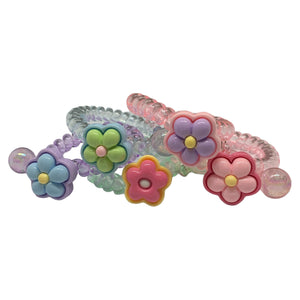 HAIRSTORY Flower Telephone Wire Spiral Coil Pony Hair Tie (#23)