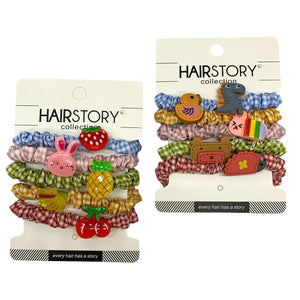 HAIRSTORY Checkered Hair Ties Ponytail (A7)