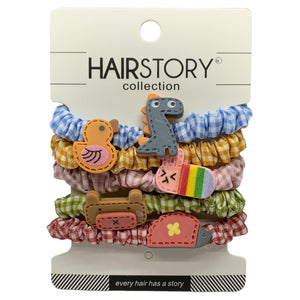 HAIRSTORY Checkered Hair Ties Ponytail (A7)
