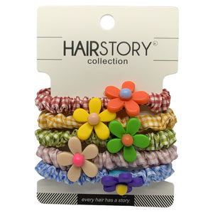 HAIRSTORY Checkered Hair Ties Ponytail (A7)