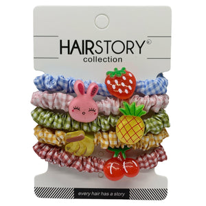 HAIRSTORY Checkered Hair Ties Ponytail (A7)