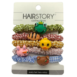 HAIRSTORY Checkered Hair Ties Ponytail (A7)