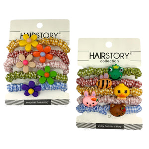 HAIRSTORY Checkered Hair Ties Ponytail (A7)