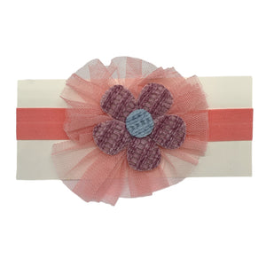 HAIRSTORY Flower Mesh Baby Toddler Turban Headband (#14)
