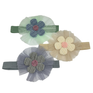 HAIRSTORY Flower Mesh Baby Toddler Turban Headband (#14)