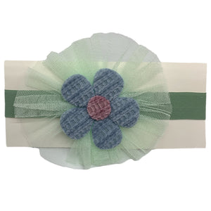 HAIRSTORY Flower Mesh Baby Toddler Turban Headband (#14)
