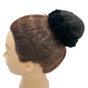 Black Velvet Hair Net Bun