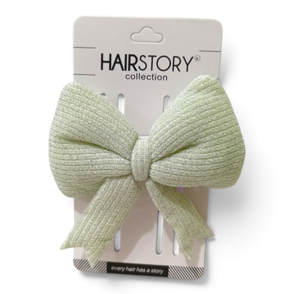 HAIRSTORY Cute Pastel Color Lurex Fabric Hair Clip