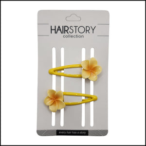 HAIRSTORY Plumeria Flower Charm Snap Clip (#13-PLM)