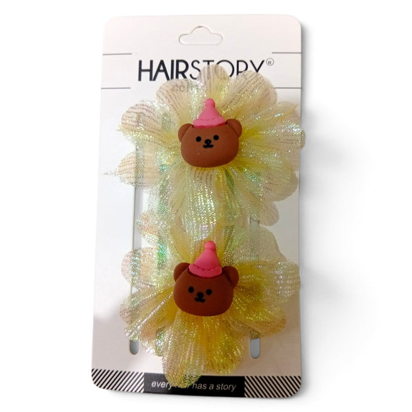 HAIRSTORY Sweet Pastel Organza Fabric Character Hair Clip