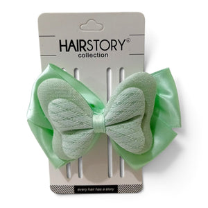 HAIRSTORY Double Layered Bow Diamond Patterned