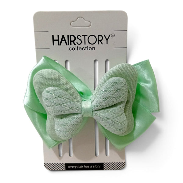 HAIRSTORY Double Layered Bow Diamond Patterned