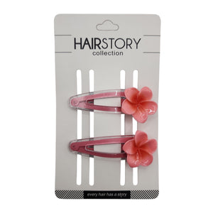 HAIRSTORY Transparent Plumeria Flower Snap Clip (#13-TPF)