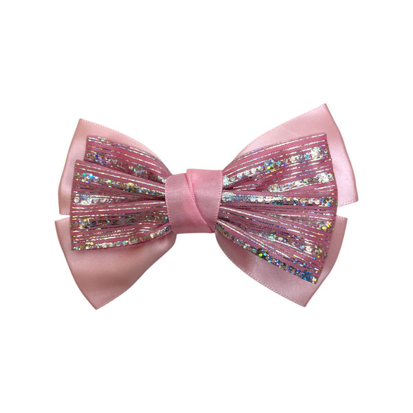 HAIRSTORY BHO00129 Shimmer Satin Bow Hair Clip