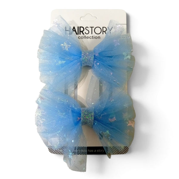 HAIRSTORY Cute Bow Star Glittered Hair Clip