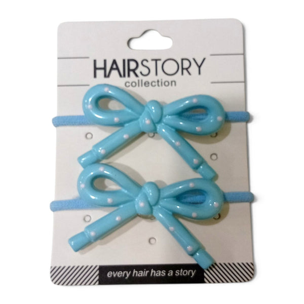 HAIRSTORY Cute Pastel Bow Charm Hair Tie