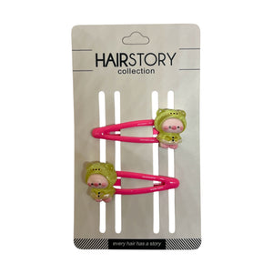 HAIRSTORY Teddy Bear Charm Snap Clip (#21-T)