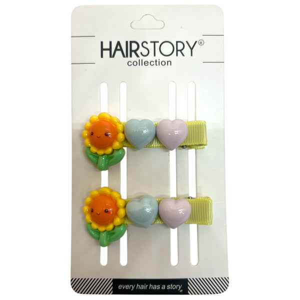 HIRSTORY Sunflower Heart Charm Pin Curl (001-SH)