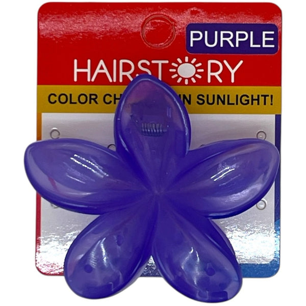 HAIRSTORY Sun UV Color Changing Double Sided Flower Orchid Hair Clip Clamp
