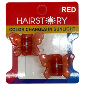 HAIRSTORY Sun UV Color Changing Clips Small Butterfly Hair Claw