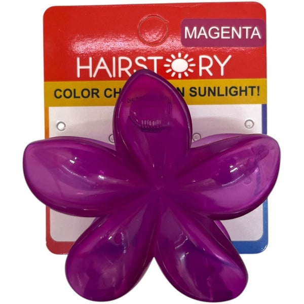 HAIRSTORY Sun UV Color Changing Double Sided Flower Orchid Hair Clip Clamp