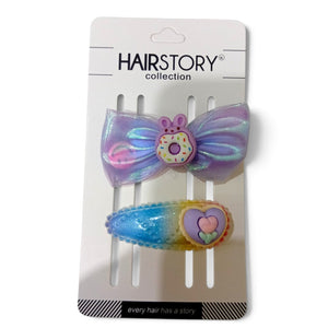 HAIRSTORY Cute Character Bow & Hair Clip Set