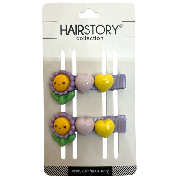 HIRSTORY Sunflower Heart Charm Pin Curl (001-SH)