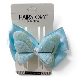 HAIRSTORY Double Layered Bow Diamond Patterned