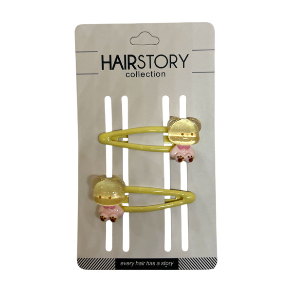 HAIRSTORY Teddy Bear Charm Snap Clip (#21-T)