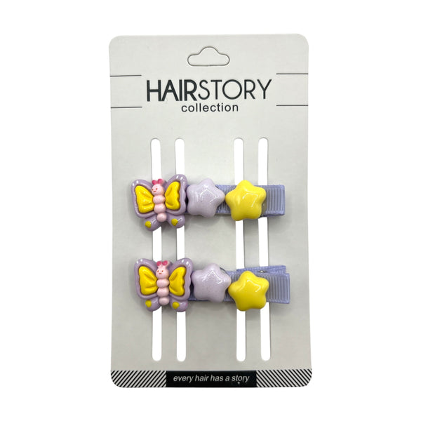 HIRSTORY Butterfly Star Charm Pin Curl  (001-BS)