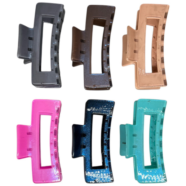 HAIRSTORY D705 SHIMMER Jumbo Rectangular Hair Claw Clamp Clip