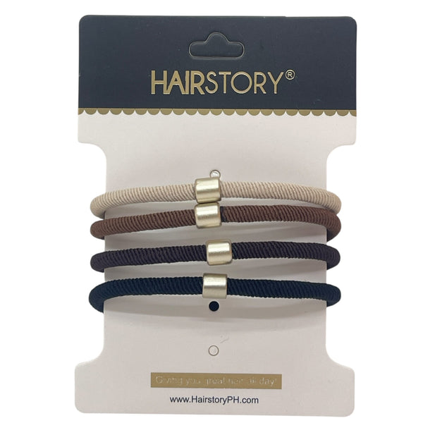 HAIRSTORY Classic Elastic Hair Tie W/ Gold Accent