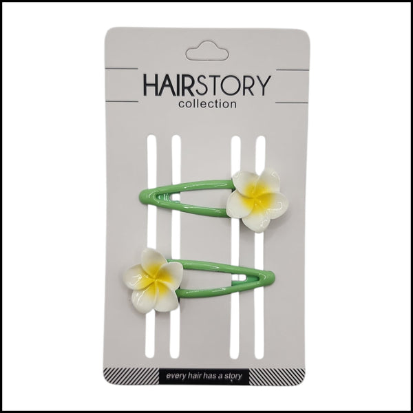 HAIRSTORY Plumeria Flower Charm Snap Clip (#13-PLM)