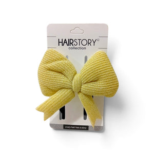 HAIRSTORY Cute Pastel Color Lurex Fabric Hair Clip