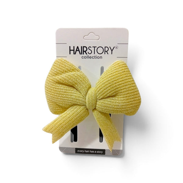 HAIRSTORY Cute Pastel Color Lurex Fabric Hair Clip