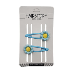 HAIRSTORY Daisy Flower Charm Snap Clip (#13-D)