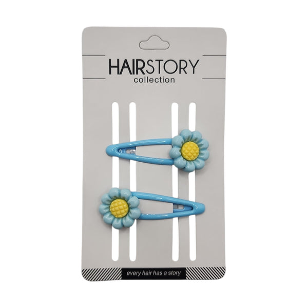 HAIRSTORY Daisy Flower Charm Snap Clip (#13-D)