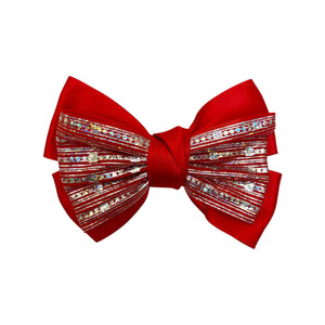 HAIRSTORY BHO00129 Shimmer Satin Bow Hair Clip