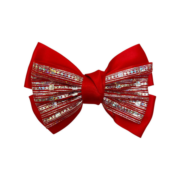HAIRSTORY BHO00129 Shimmer Satin Bow Hair Clip