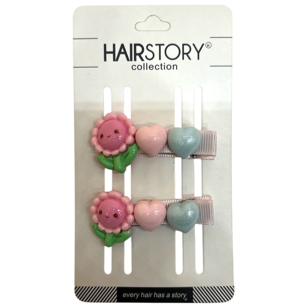 HIRSTORY Sunflower Heart Charm Pin Curl (001-SH)