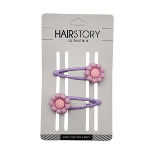 HAIRSTORY Daisy Flower Charm Snap Clip (#13-D)