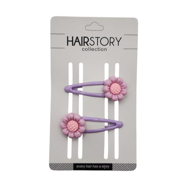 HAIRSTORY Daisy Flower Charm Snap Clip (#13-D)