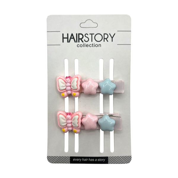 HIRSTORY Butterfly Star Charm Pin Curl  (001-BS)